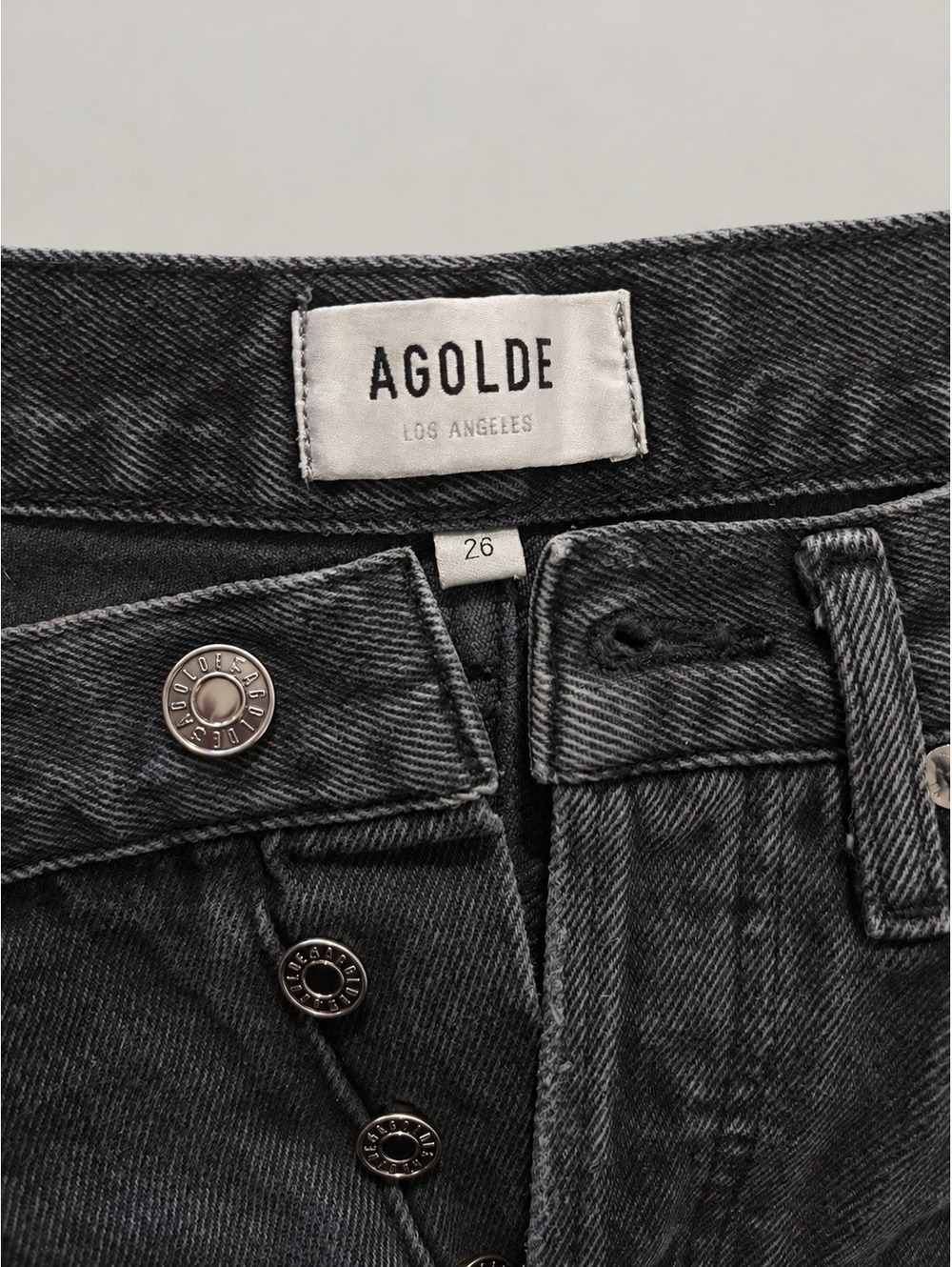 AGOLDE Washed Black Distressed Jeans Size 26 100% Cotton